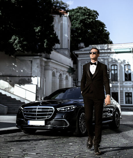 Mercedes-benz S-class car rental for a wedding