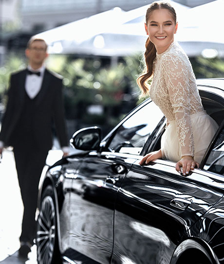 Mercedes-benz S-class w223 car rental for a wedding